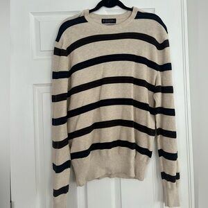 Brooks Brothers Men’s Striped Sweater Size L Black/cream
